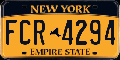 NY license plate FCR4294