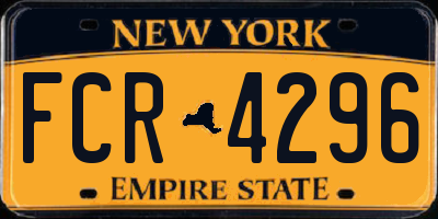 NY license plate FCR4296