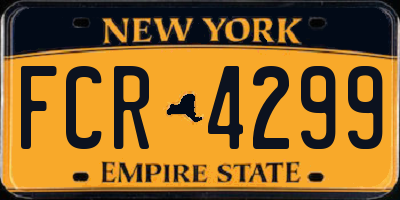 NY license plate FCR4299