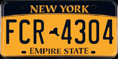 NY license plate FCR4304