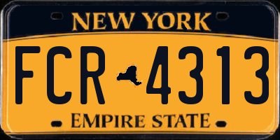 NY license plate FCR4313