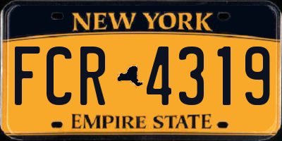 NY license plate FCR4319
