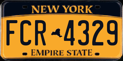 NY license plate FCR4329