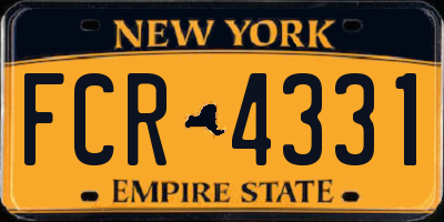 NY license plate FCR4331