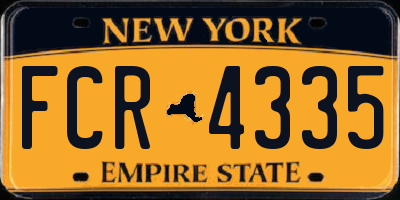 NY license plate FCR4335