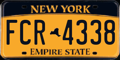 NY license plate FCR4338