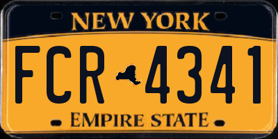 NY license plate FCR4341