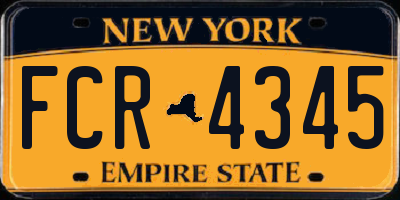 NY license plate FCR4345