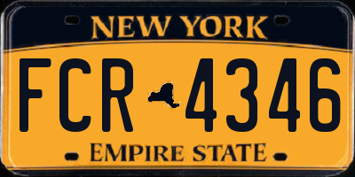 NY license plate FCR4346