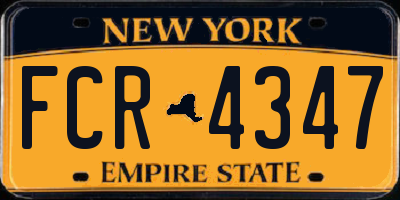 NY license plate FCR4347