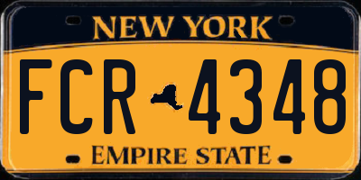 NY license plate FCR4348