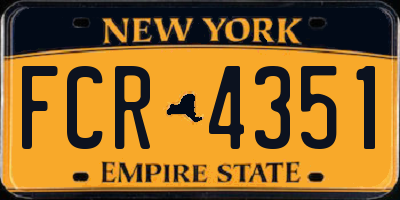 NY license plate FCR4351