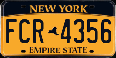NY license plate FCR4356