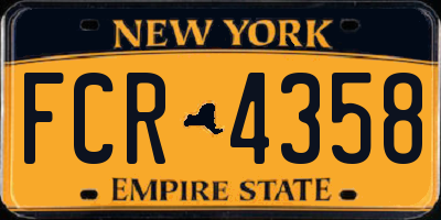 NY license plate FCR4358
