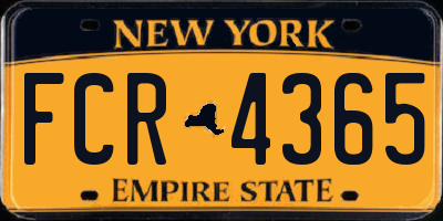 NY license plate FCR4365