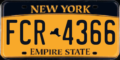 NY license plate FCR4366