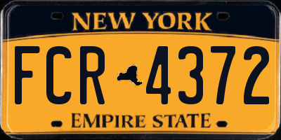 NY license plate FCR4372
