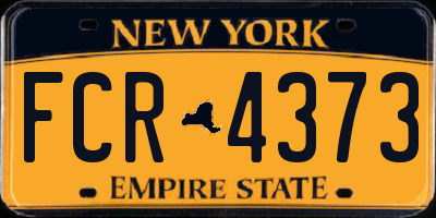 NY license plate FCR4373