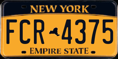 NY license plate FCR4375
