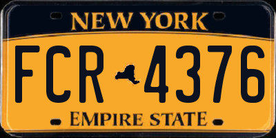 NY license plate FCR4376