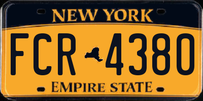 NY license plate FCR4380