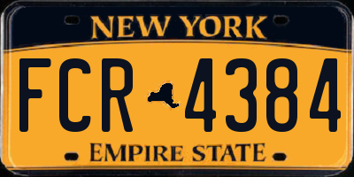 NY license plate FCR4384