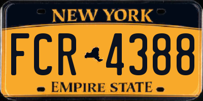 NY license plate FCR4388