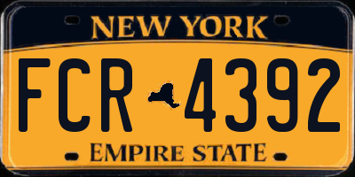 NY license plate FCR4392