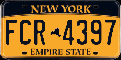 NY license plate FCR4397