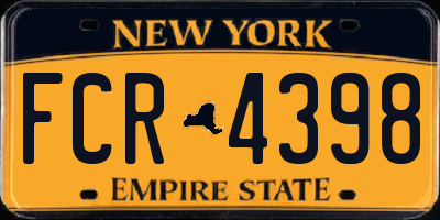 NY license plate FCR4398
