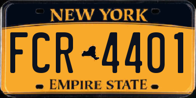 NY license plate FCR4401