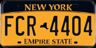 NY license plate FCR4404