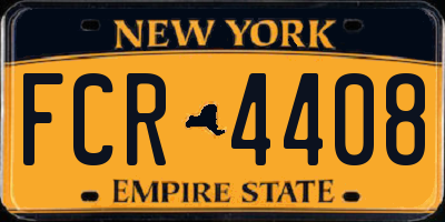 NY license plate FCR4408