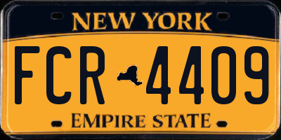NY license plate FCR4409