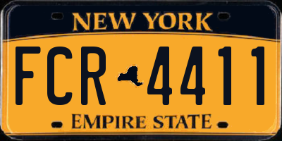 NY license plate FCR4411