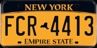 NY license plate FCR4413