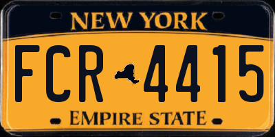 NY license plate FCR4415