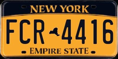 NY license plate FCR4416