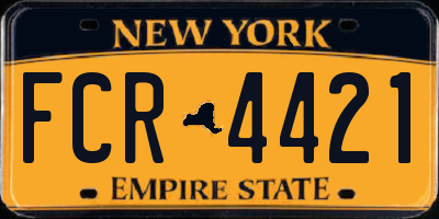 NY license plate FCR4421