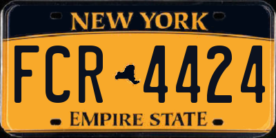 NY license plate FCR4424