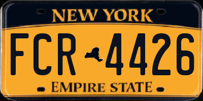 NY license plate FCR4426