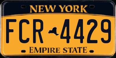 NY license plate FCR4429