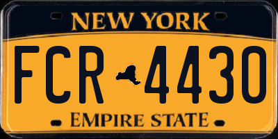 NY license plate FCR4430