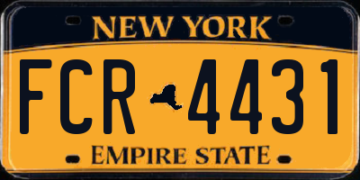 NY license plate FCR4431