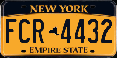 NY license plate FCR4432