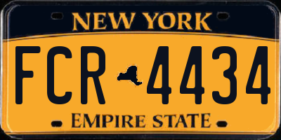 NY license plate FCR4434