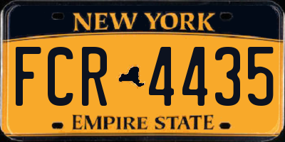 NY license plate FCR4435
