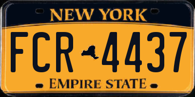 NY license plate FCR4437