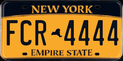 NY license plate FCR4444