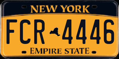 NY license plate FCR4446